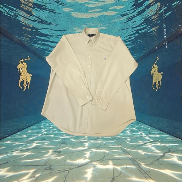 Ralph Lauren Blake Button Down Shirt Men’s L Green 100% Cotton Classic Fit - Picture 2 of 8